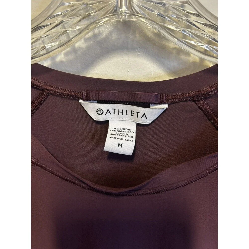 Athleta Active Long Sleeve Top Maroon Women’s Medium - Picture 2 of 4
